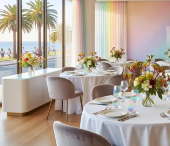 Private dining room at Chip & Charcoal prepared for an event